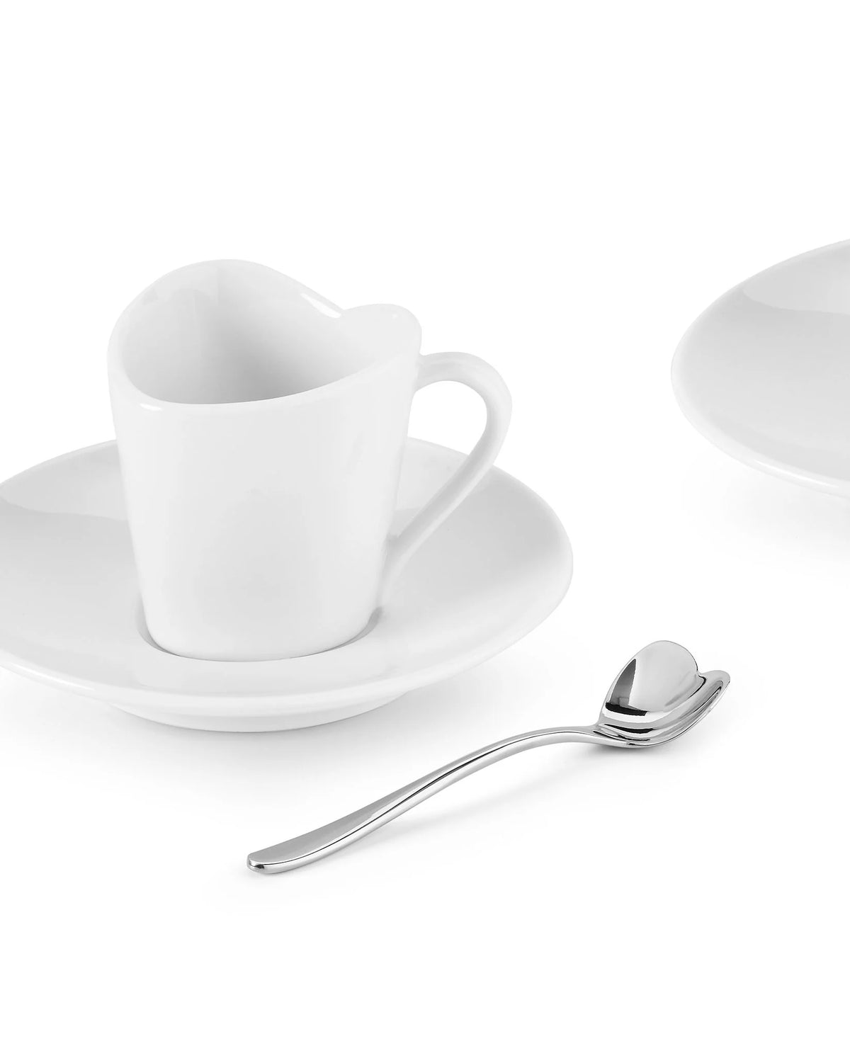 2 Mocha Cups, Saucers, & Spoons