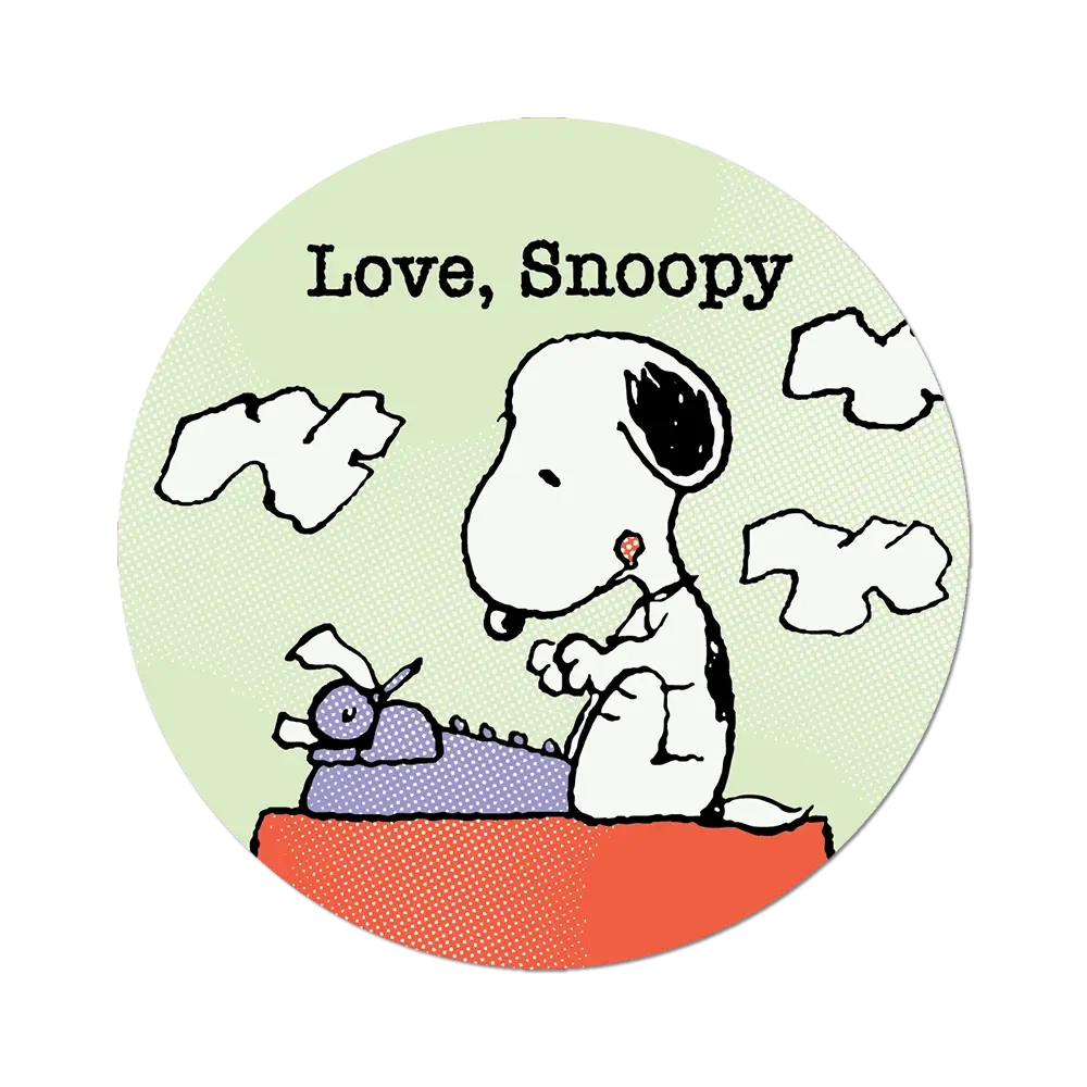 Love Snoopy Typewriter Sticker