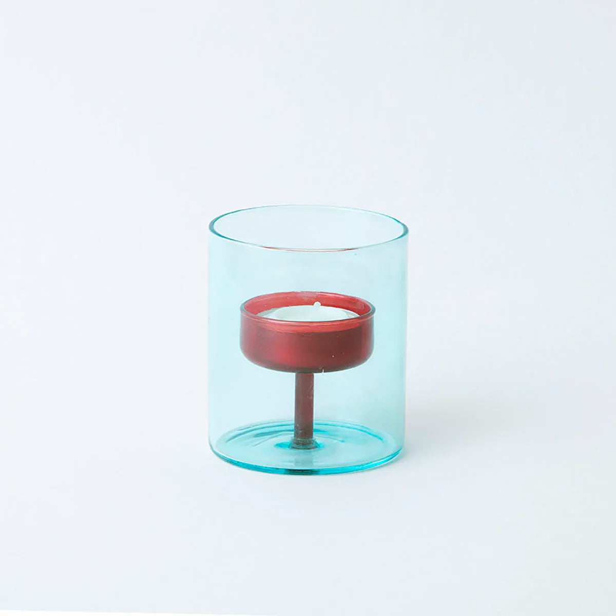 Duo Tone Glass Tea Light Holder