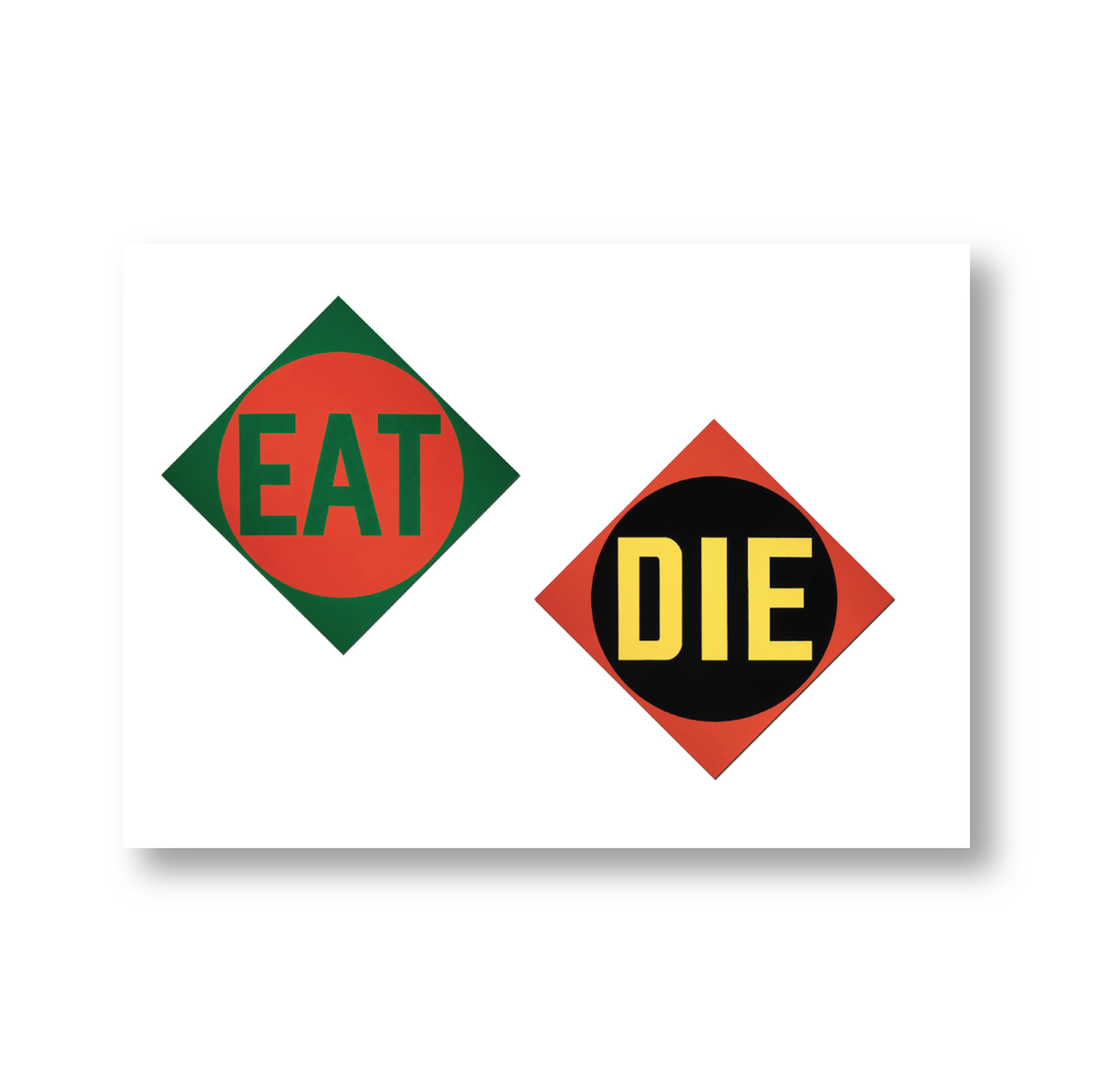Robert Indiana The Green Diamond Eat and The Red Diamond Die Postcard