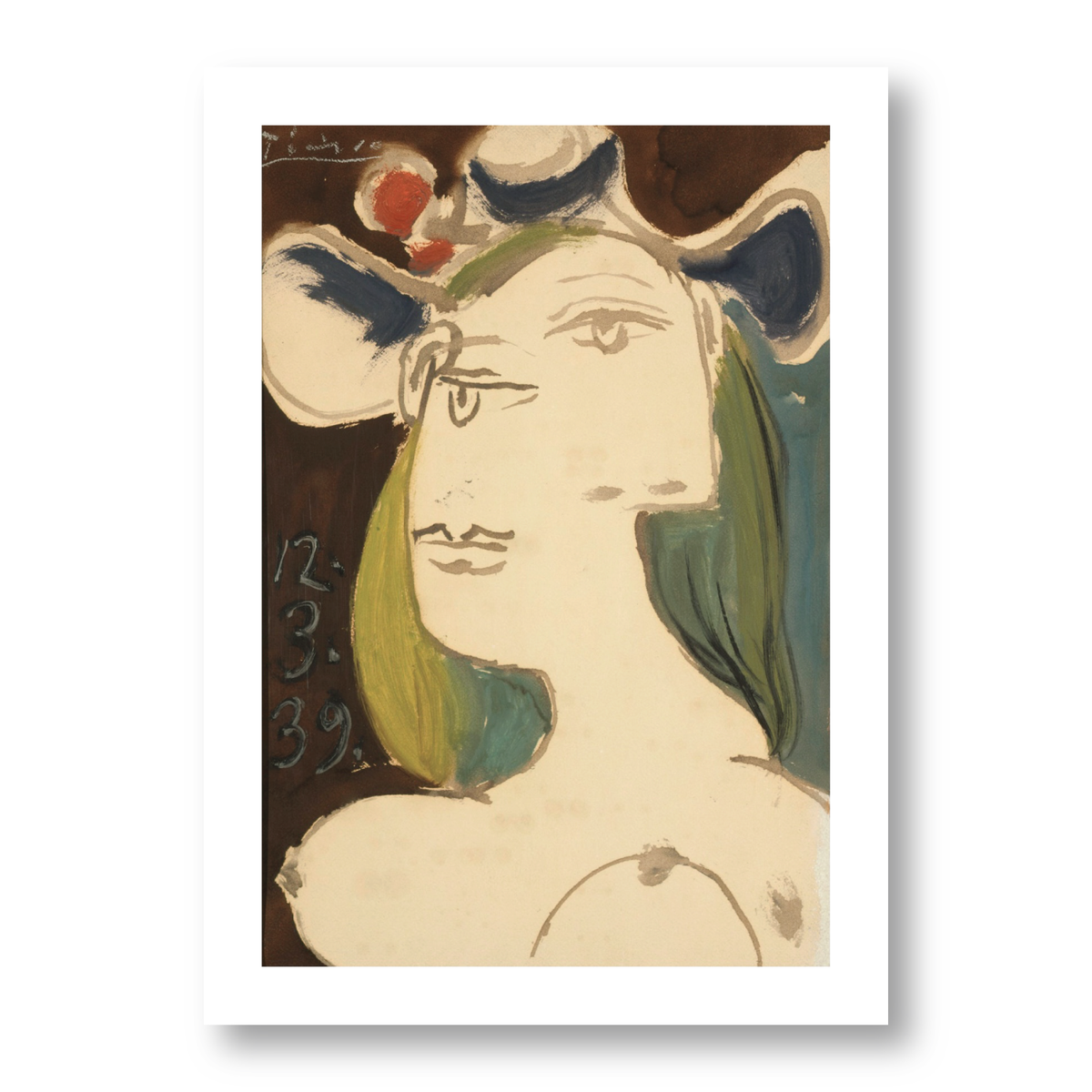 Pablo Picasso Bust de femme au chapeau Notecard