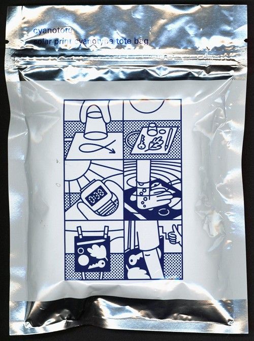Solar Print Cyanotype Tote Bag