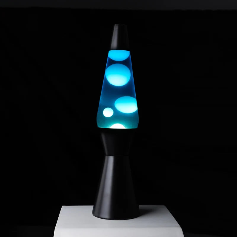 Lava Lamp "Bullet" Cyan - Black Base