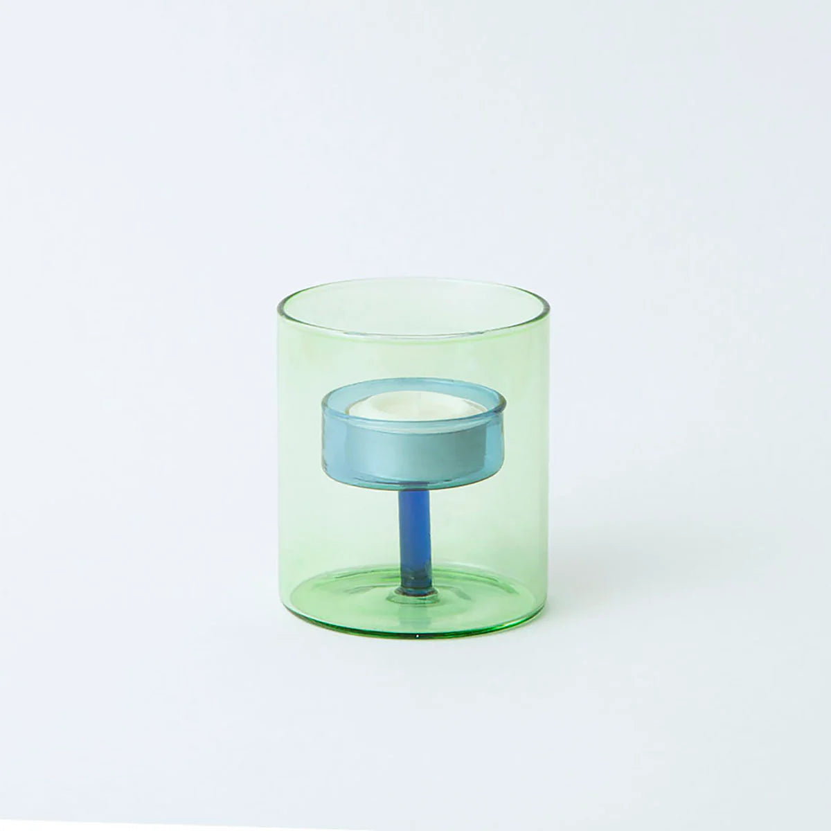 Duo Tone Glass Tea Light Holder