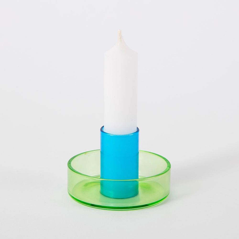 Duo Tone Glass Candle Holder