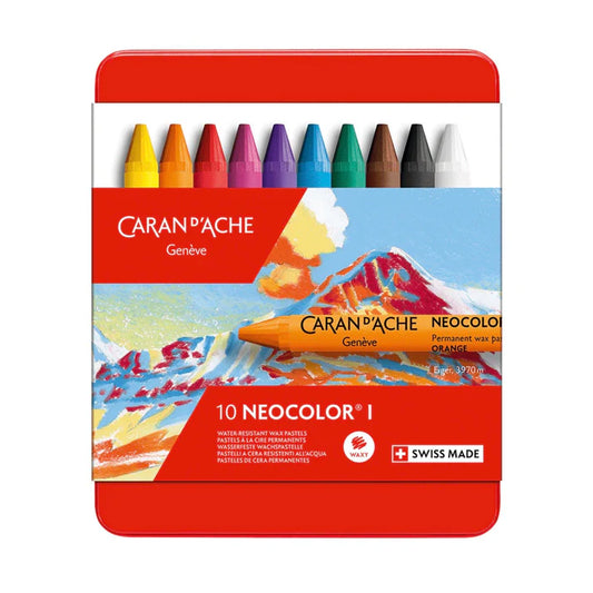 Set of 10 Neocolor I Pastels in Metal Box