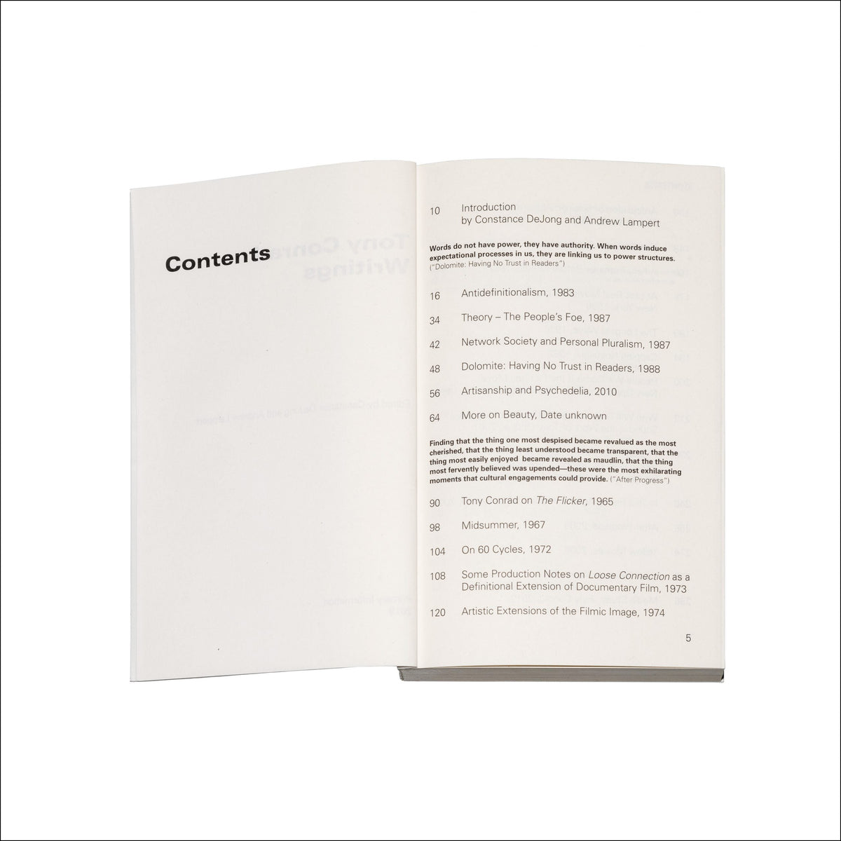 Tony Conrad: Writings