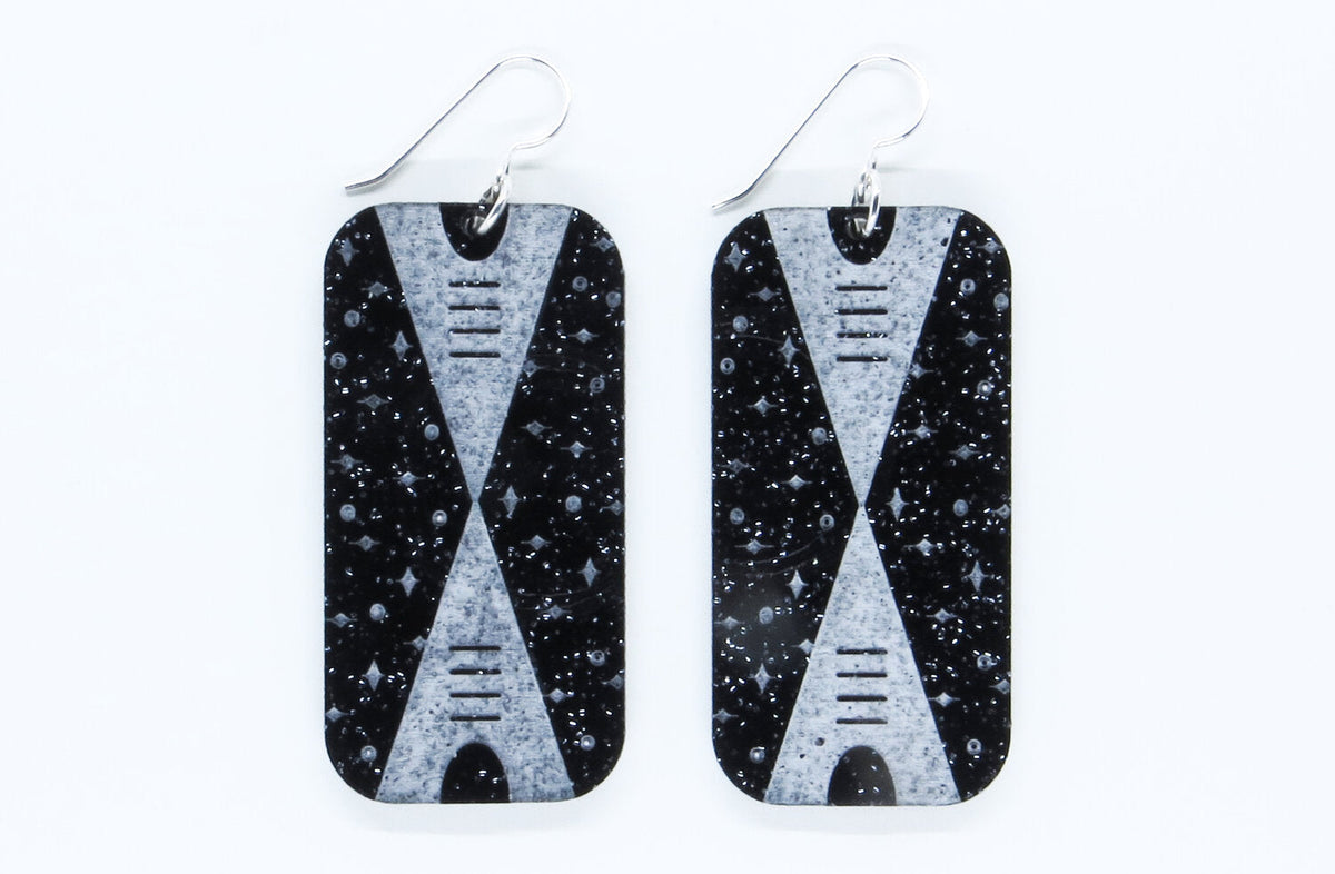 Tipi Morning + Night Sky Earrings by Četáŋ Ská
