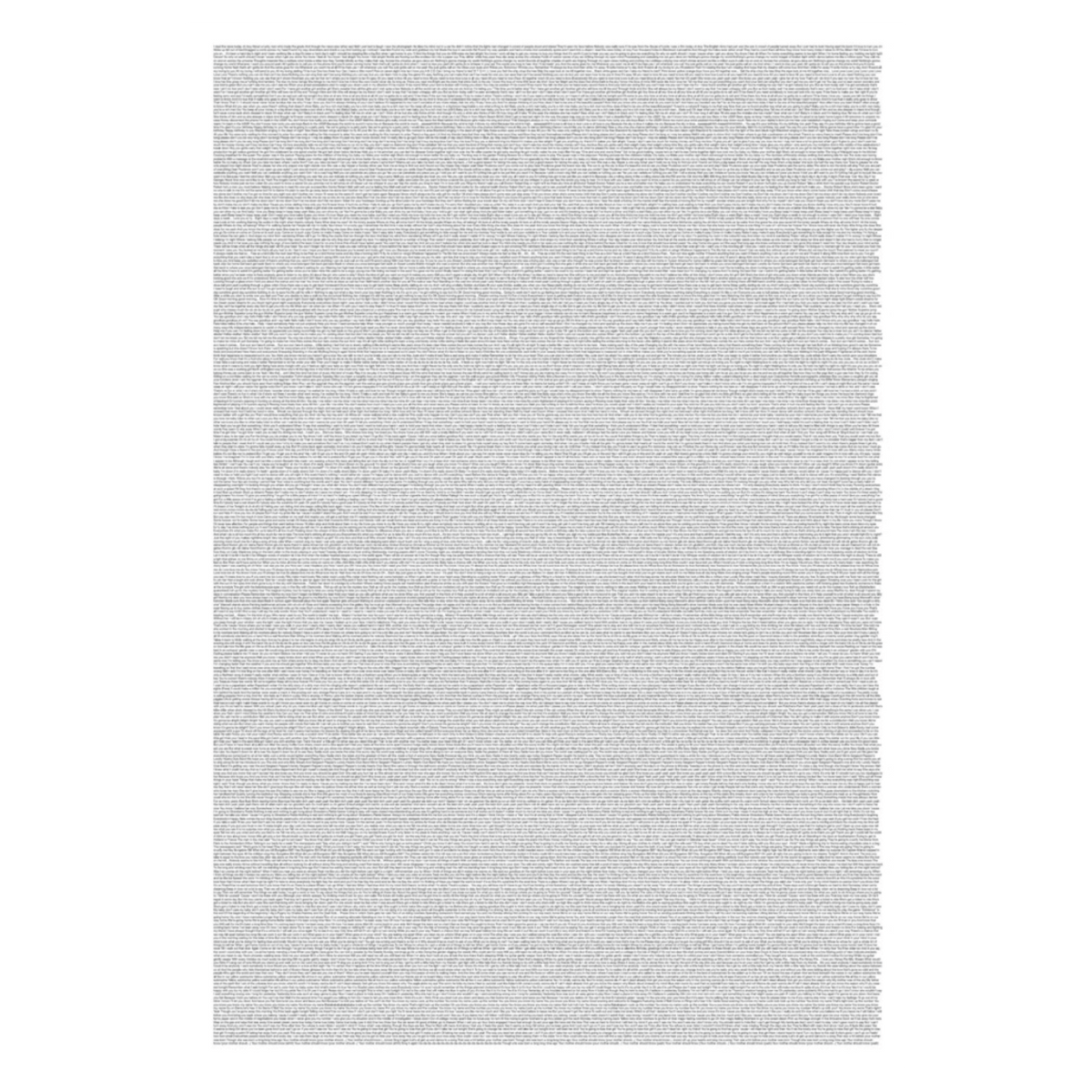 Daniel Eatock, "Beatles Lyrics (in alphabetical order by song title)" Print, 2011