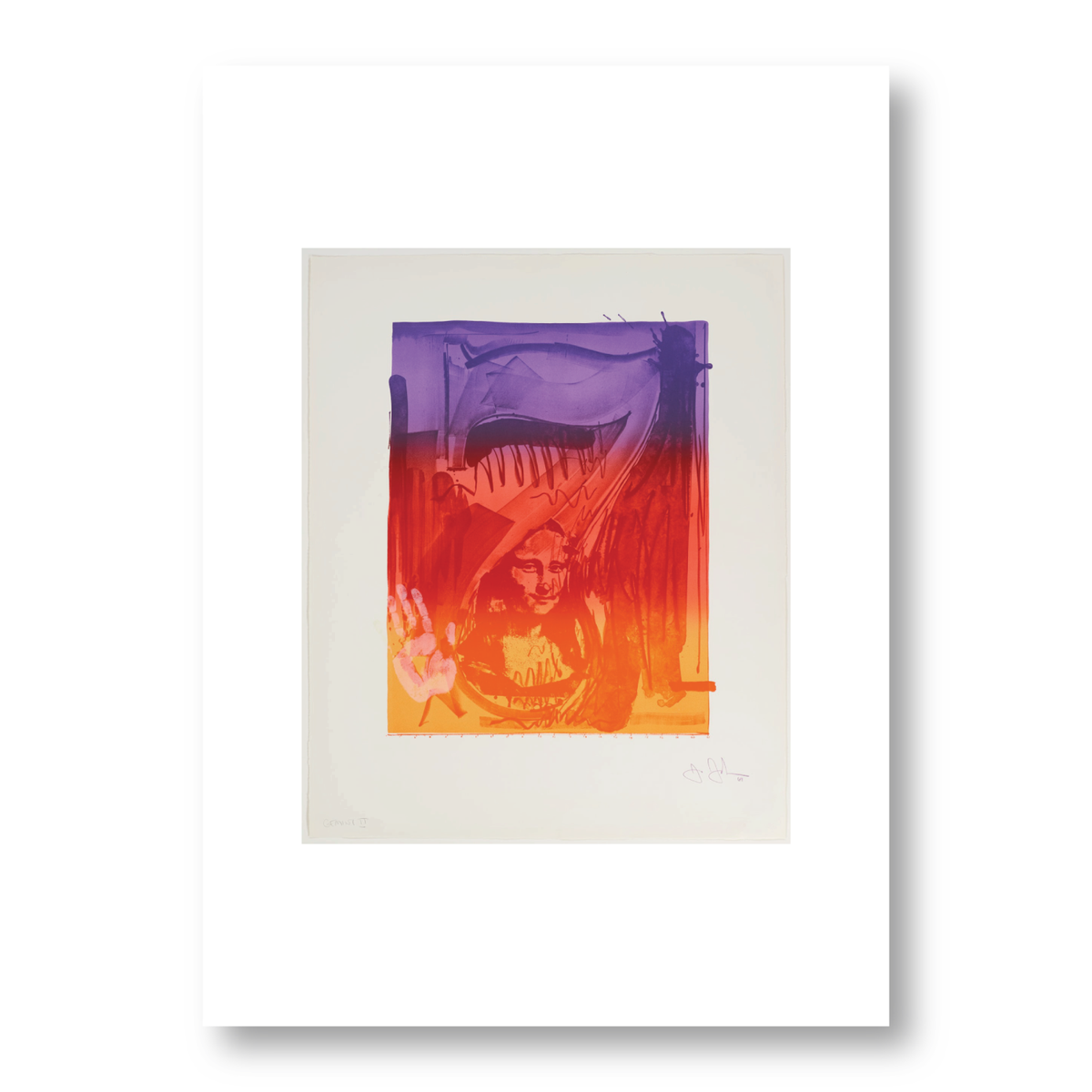 Jasper Johns Figure 7 from Color Numerals Postcard
